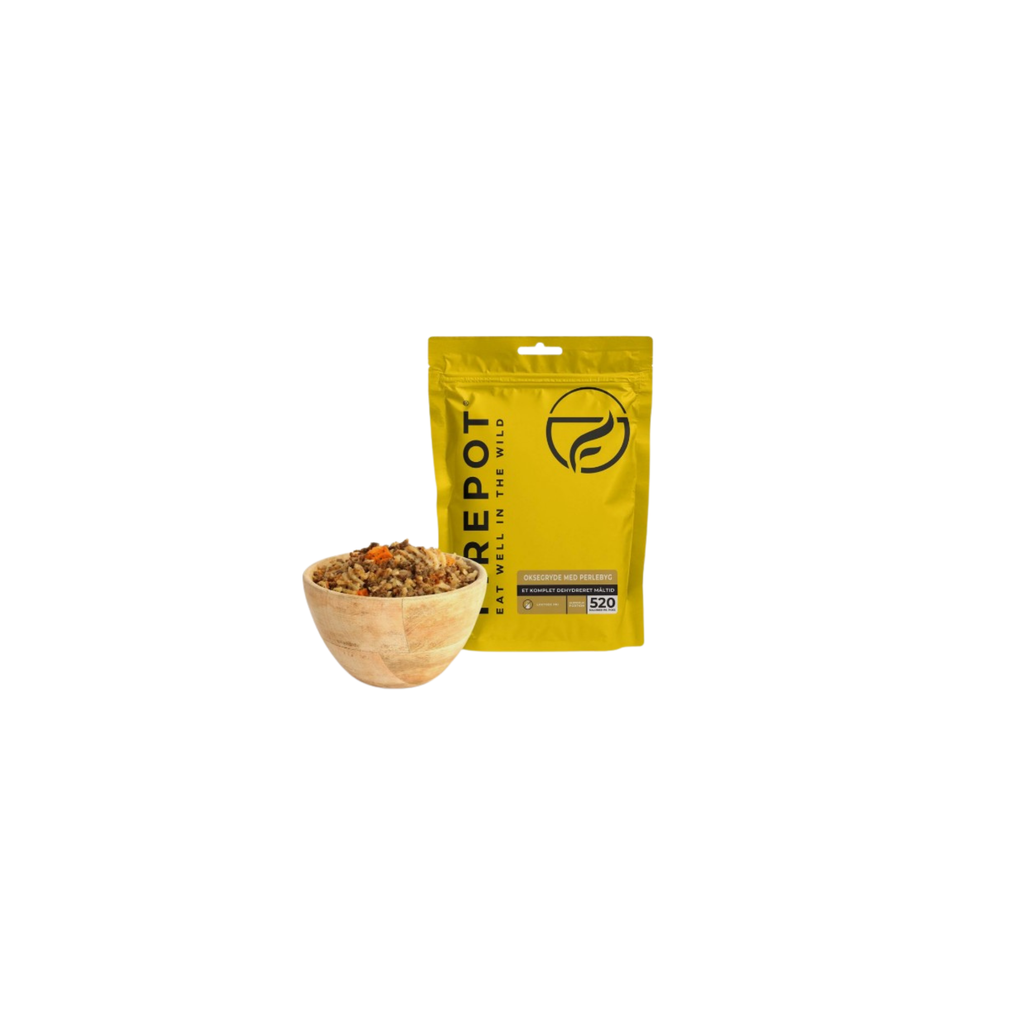 Firepot frysetørret turmad oksegryde med perlebyg